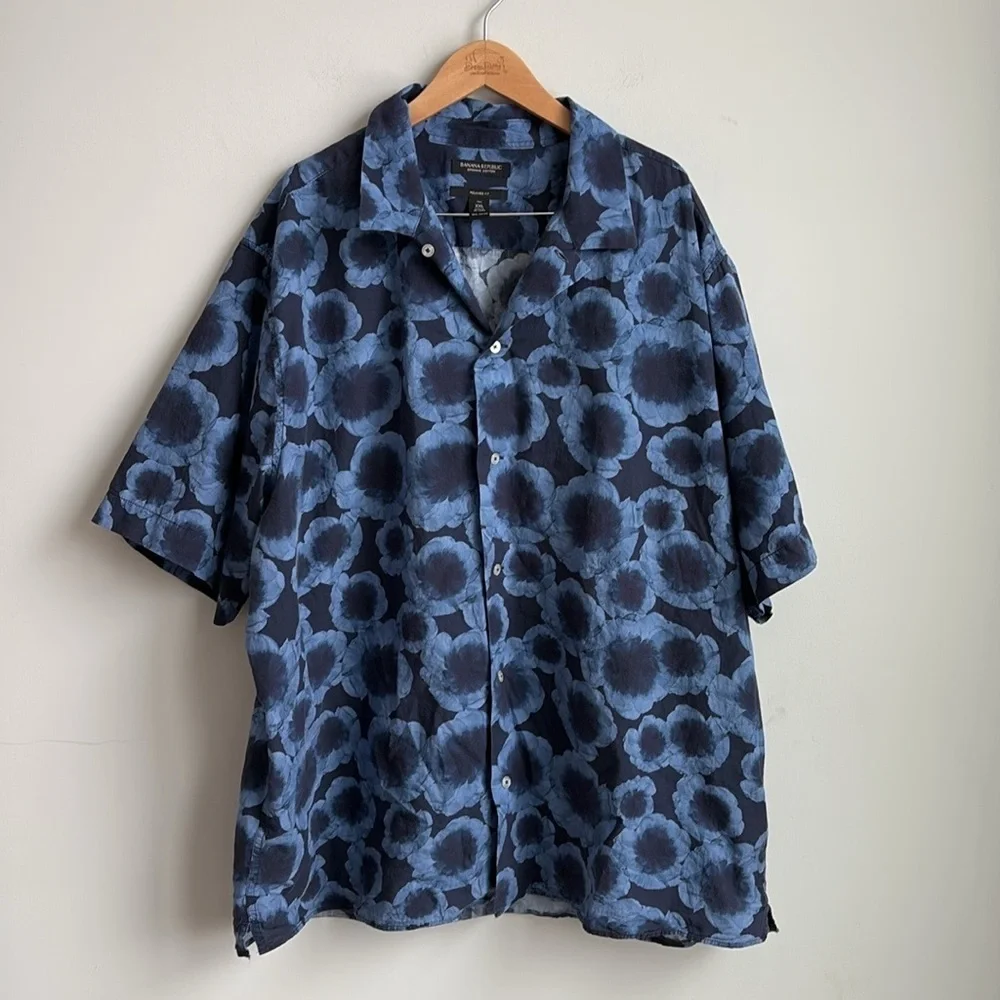 Banana Republic Relaxed Fit Organic Cotton Resort Shirt Men's XXL